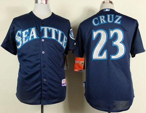 Mariners #23 Nelson Cruz Navy Blue Cool Base Stitched MLB Jersey - Click Image to Close